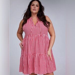 Torrid Red and White Gingham Dress